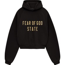 Kadın Fleece Kısa Kapüşonlu Sweatshirt