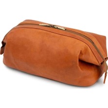 Berliner Bags Ben Xl Kahverengi Deri Kozmetik ve Seyahat Bakım Çantası Unisex Vintage Stil