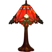Home London Breeze Barok Tarzı Tiffany Vitray Gece Lambası El Yapımı Abajur, 19 Inc Masa Lambası