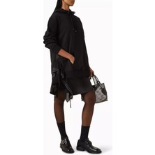 3.1 Phillip Lim Hoodie Kombin Elbise Lacivert, Kapüşonlu, Şifon ve Saten Etek Detaylı