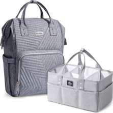 Sunveno Nova Grey Bebek Bezi Çantası ve Organizer, USB Portlu, Fonksiyonel