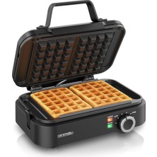 Arendo Çiftli Waffle Makinesi 1200W Belçika Waffle, Termostat, Yapışmaz Kaplama