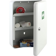 HMF Alüminyum Ilk Yardım Kutusu 3 Bölmeli Ayarlanabilir Raflı 32X23 cm Hafif Gri
