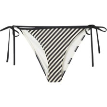 Solid & Striped Düşük Bel Bikini Altı - Noir/khaki Çizgili