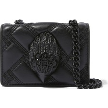Kurt Geiger Micro Kensington Quilted Shoulder Bag, Siyah Kapitoneli Mini Çanta