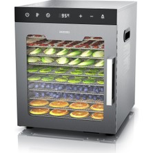 Arendo 10 Katlı Paslanmaz Çelik Dehidratör, 800W Gıda Kurutucu, Meyve, Et, Sebze Kurutma, 8400 Cm² Alan