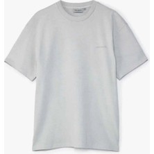 American Rag Cie Erkekler Için Hafif Gri S/s Duster Script Tişört - %100 Pamuklu Konfor