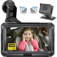 Zacro Bebek Araba Aynası Hd 1080P Kameralı, Gece Görüşlü Arka Görüş Monitörü