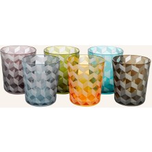 Polspotten 6'lı Su Bardağı Seti 250 Ml, Kumlamalı Desen, Cam, 10 Cm, Bulaşık Makinesine Uygun
