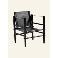 Cinas Noble Safari Lounge Koltuk Bambus Gövde Deri Oturum Skandinav Tarz 61X59X79 cm