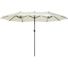 Beliani Sıbılla 460 cm Çiftli Bahçe Şemsiyesi, Oval Gölgelik, Upf 30+, Alüminyum Gövde