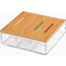 AYA THE ART OF LİVİNG Patterned Tea Box, Ceviz Ahşap ve Italyan Kaplama