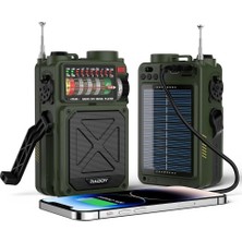 Raddy RE40 Kısa Dalga Radyo, Fm-Am-Sw Alıcı, 4000 Mah Radyo, Pille Çalışır, Bt Hoparlör, Krank Radyosu