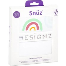 Snüz 2'li Yatak Çarşafı Seti Gökkuşağı Desenli 37,5X75CM Pamuklu ve Nefes Alabilir
