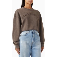 Kahverengi Logo Süveter - %100 Organik Pamuk - Acne Studios - Rahat Kesim - Kışlık Kullanım