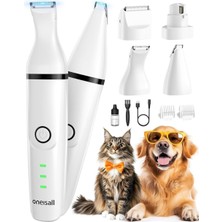 Oneisall 4'ü 1 Arada Sessiz Kesme Makinesi, Köpek, Kedi Bakımı, Şarj Edilebilir, Pati Düzeltici