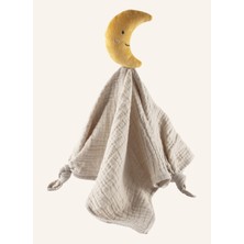 Sterntaler Schmusetuch Mond  Yumuşak Musselin Kumaş, Kısa Tüylü Ay Figürü, 100% Polyester