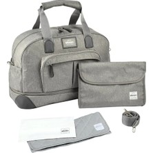 Beaba Amsterdam Değiştirme Çantası Heather Grey, Dayanıklı %100 Pu Kumaş, Şık ve Fonksiyonel
