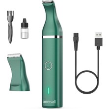 Oneisall Köpek Tırnak ve Tüy Kesme Makinesi, Sessiz USB Şarjlı, Çift Başlıklı Traş Aleti