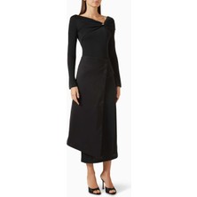 Eegen Studio Minimalist Laly Off-Shoulder Elbise - Jarse ve Tafta, Şık Tasarım, Yan Yırtmaçlı
