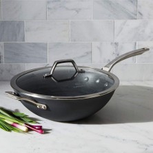 Calphalon Signature 12" Düz Tabanlı Wok Tava, Yapışmaz ve Dayanıklı, Modern Pişirme Wok'u