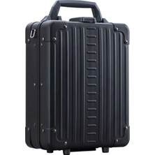 Aleon Alüminyum Dikey Evrak Çantası 24 Cm, Laptop Bölmeli, Tsa Kilitli, Şık ve Güvenli Tasarım