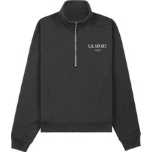 Sporty & Rich Kadınlar Için Şık ve Fonksiyonel Yarım Fermuarlı Sweatshirt