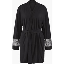 Aubade Lazy Days Kimono Seiden-Modal Kumaş ve Dantel Detaylı