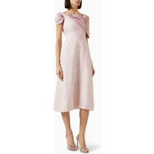 Eegen Studio Şık Off-Shoulder Midi Elbise Toplantılar Için Ideal, Fıtı Tabanlı Tasarım