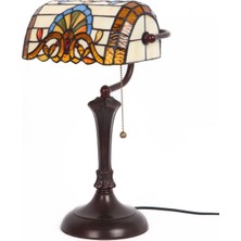 Home London Breeze Tiffany Tarzı Barok El Yapımı Vitray Masa Lambası 10 Inc Abajur, 17 Inc Yükseklik