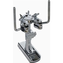 DW Drums 9000 Serisi Bas Davul Çift Tom Montajı, Krom, Stabil ve Dayanıklı