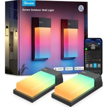 Govee Rgbıc Dış Mekan Duvar Lambası 2'li, 1500LM, IP65 Su Geçirmez, Wi-Fi Kontrolü
