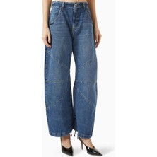 EB Denim Crop Freddy Barrel Jean - Mavi - Denim - Sürdürülebilir, Vintage Tarzı, Sıfır Atık
