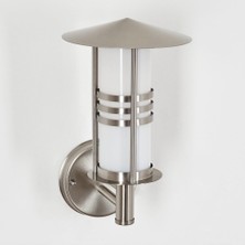 Home London Breeze Dış Mekan Duvar Lambası, Paslanmaz Çelik & Buzlu Cam, E27 Soketli, 32 cm Yükseklik