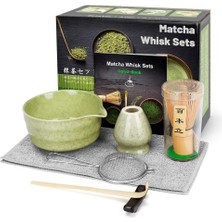Guiga 7 Parça Matcha Japon Çay Seremonisi Seti, Bambu ve Seramik Aksesuarlar