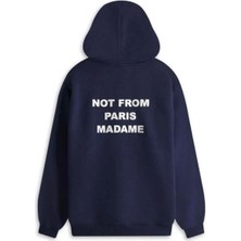 American Rag Cie Not From Paris Madame Kawaii Kapüşonlu Sweatshirt - %100 Pamuk, Lacivert, Şık Tasarım