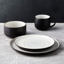 Crate & Barrel 4 Parçalı Sofra Takımı El Yapımı Sanatsal Seramik