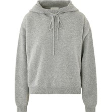 Loulou Studio Lüks Kaşmir Örgü Kapüşonlu Sweatshirt - Gri