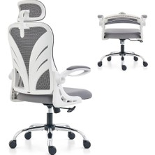 Holludle Katlanabilir Sırtlıklı Ergonomik Ofis Koltuğu, 2d Baş Destekli, File Bel Desteği