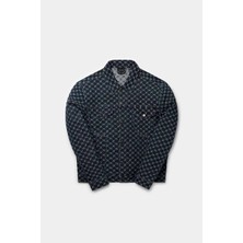 American Rag Cie Ralf Erkek Ceket - Denim Jakarlı, Monogram Desenli, Regular Fit