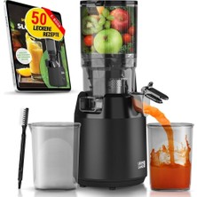 Lebenlang Meyve Sıkacağı, 250W Güç, 130 mm Geniş Ağız, Bpa Içermez Mat Siyah Slow Juicer