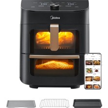 Midea 11L Çift Bölmeli Airfryer Fırın, Cam Pencereli, 10 Fonksiyonlu, Wi-Fi, Alexa Uyumlu