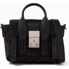 3.1 Phillip Lim Nano Pashli Kristal Çanta Saten, Taşlı, Çapraz Askılı ve Şık Tasarım