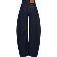 A.w.a.k.e. Mode Kadın Yüksek Bel Lacivert Geniş Paça Jean Pantolon