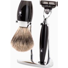 Mühle Kosmo Siyah 3 Parçalı Ince Porsuk Kılı Tıraş Seti, Gillette® Mach3® Uyumlu