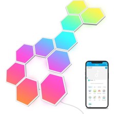 Govee LED Altıgen Panel Oyun Lambası 10'lu, Wi-Fi Kontrollü Oyun ve Oda Dekorasyonu