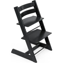 Stokke Tripp Trapp Chair Black Ayarlanabilir Ergonomik Ahşap Sandalye, Uzun Ömürlü Kullanım