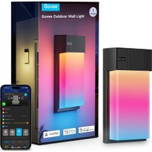 Govee Dış Mekan Duvar Lambası Rgbıc, 1500LM, IP65 Su Geçirmez, 45 Sahne Modu, Akıllı Wi-Fi Işık