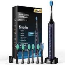 7MAGIC Knight Blue Sessiz Sonic Elektrikli Diş Fırçası 5 Modlu, 40000 Vpm, 90 Gün Şarjlı