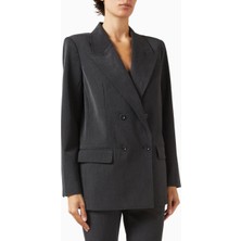 Good American Oversize Çift Düğmeli Blazer, Modern Güç-Şık Kadın Ceket